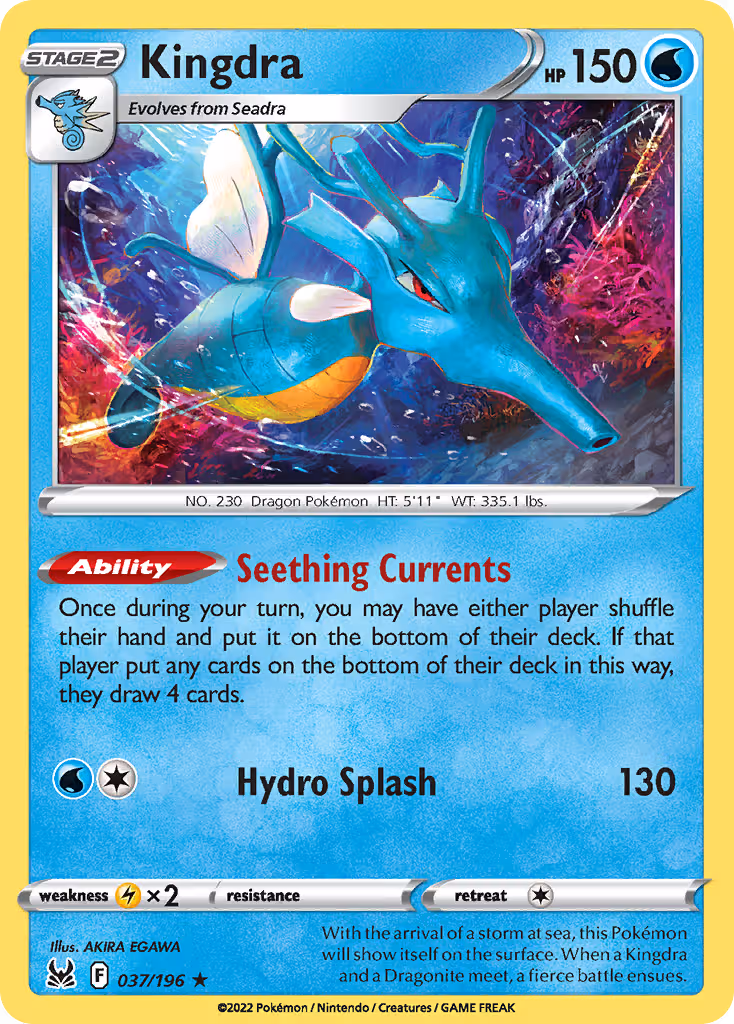 Kingdra 37/196 Pokemon card