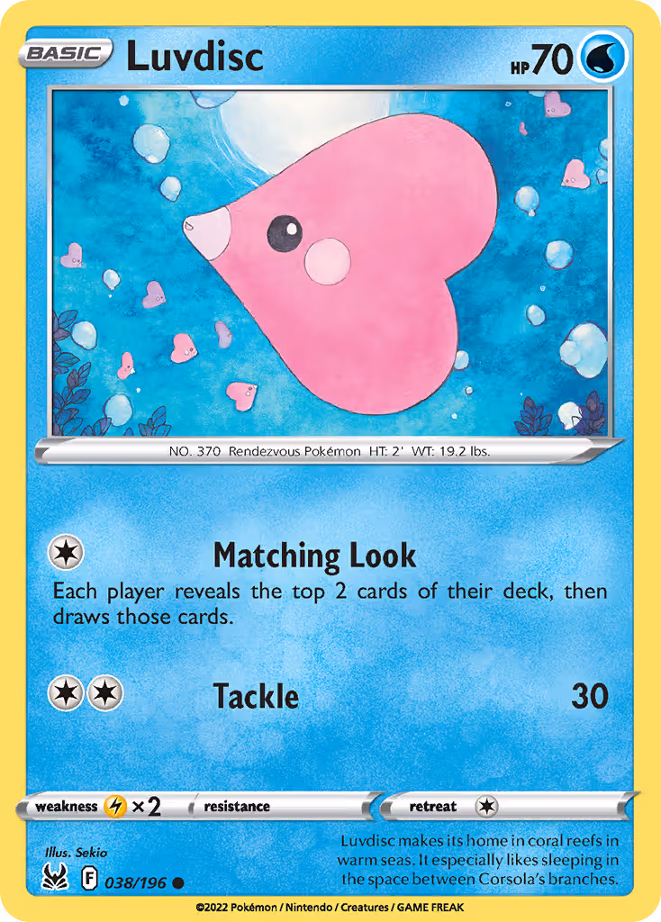 Luvdisc 38/196 Pokemon card