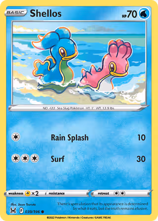 Shellos 39/196 Pokemon card