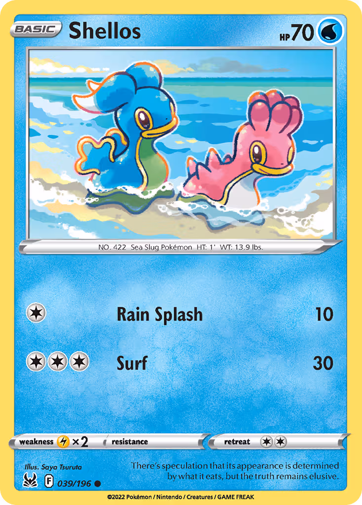 Shellos 39/196 Pokemon card