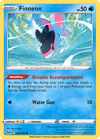 Finneon 40/196 Pokemon card