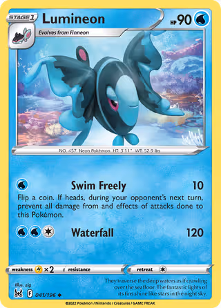Lumineon 41/196 Pokemon card