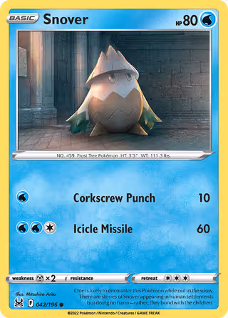 Snover 42/196 Pokemon card