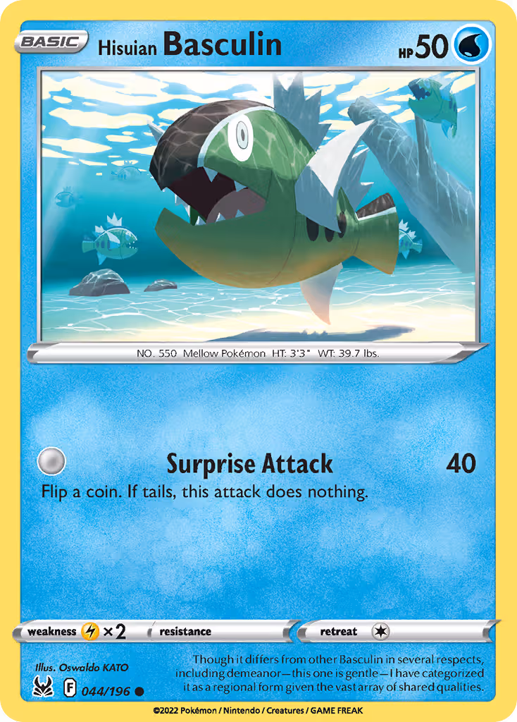 Hisuian Basculin 44/196 Pokemon card