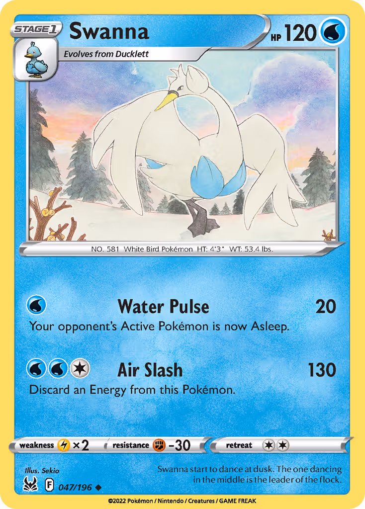 Swanna 47/196 Pokemon card
