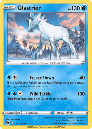 Glastrier 51/196 Pokemon card