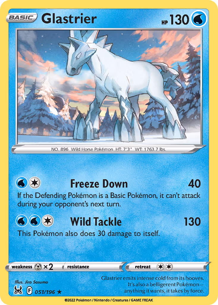 Glastrier 51/196 Pokemon card