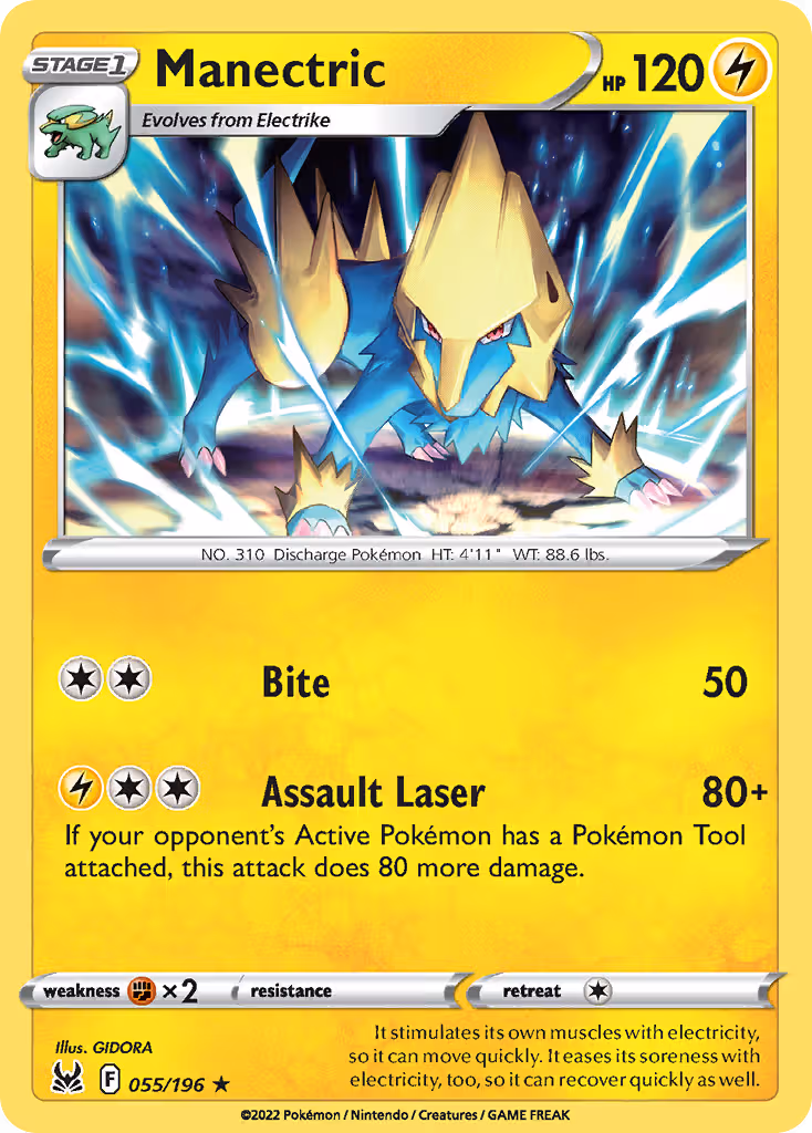Manectric 55/196 Pokemon card