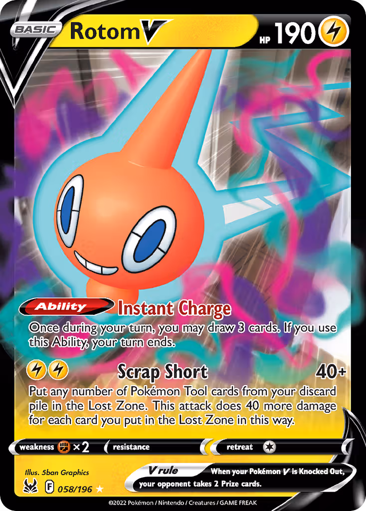 Rotom V 58/196 Pokemon card