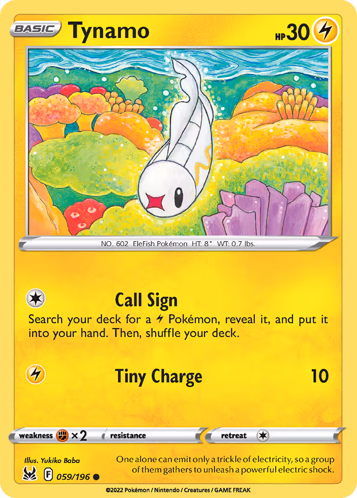 Tynamo 59/196 Pokemon card