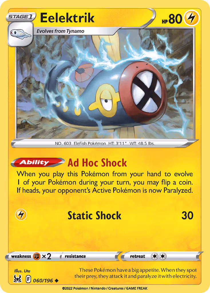 Eelektrik 60/196 Pokemon card