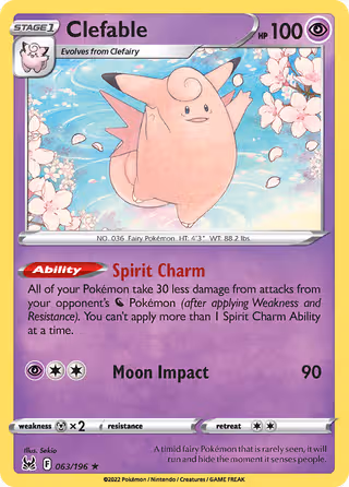 Clefable 63/196 Pokemon card