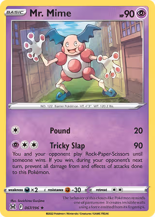 Mr. Mime 67/196 Pokemon card
