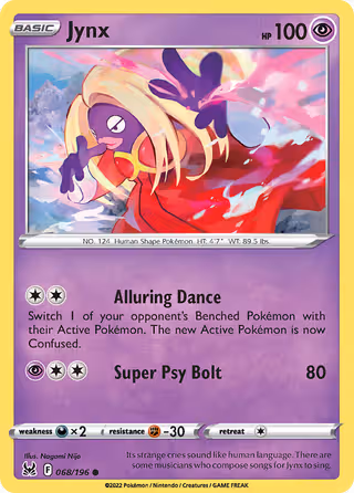 Jynx 68/196 Pokemon card