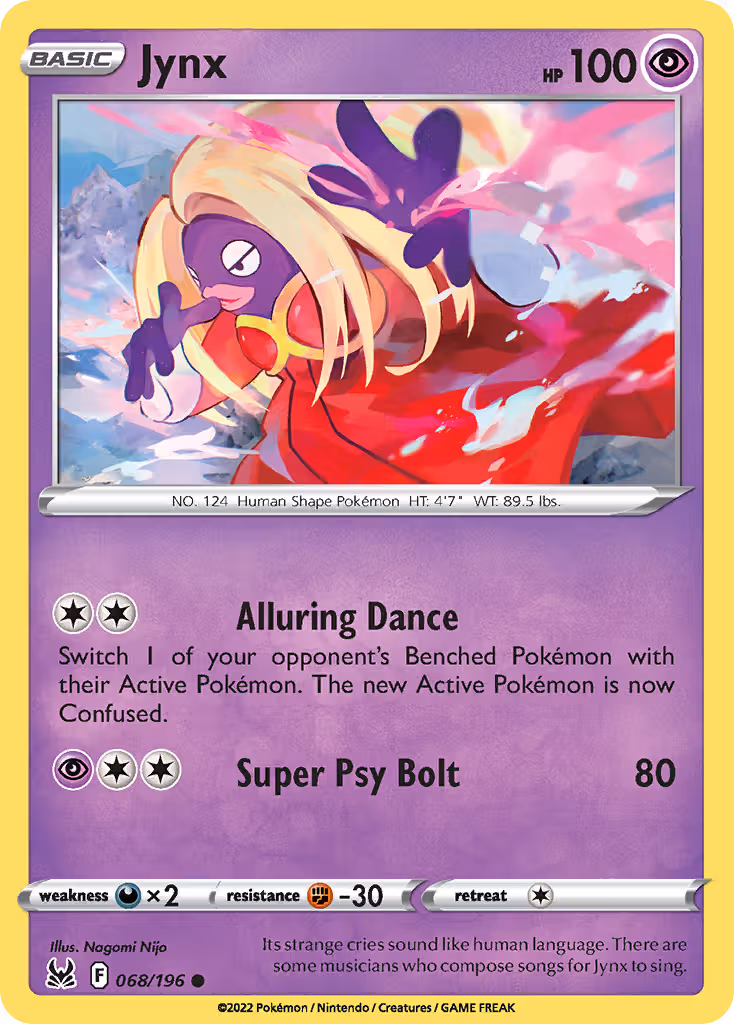 Jynx 68/196 Pokemon card