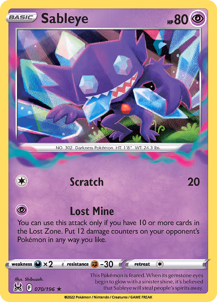 Sableye 70/196 Pokemon card