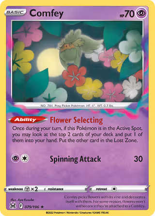 Comfey 79/196 Pokemon card