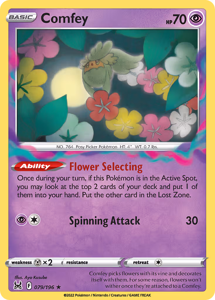 Comfey 79/196 Pokemon card