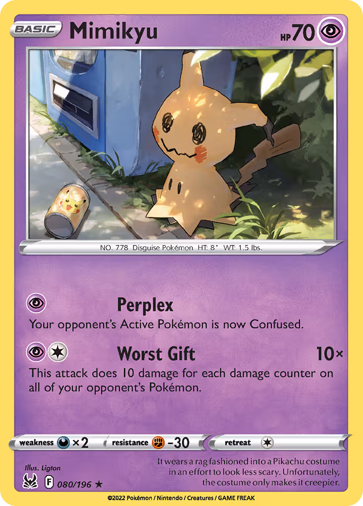 Mimikyu 80/196 Pokemon card