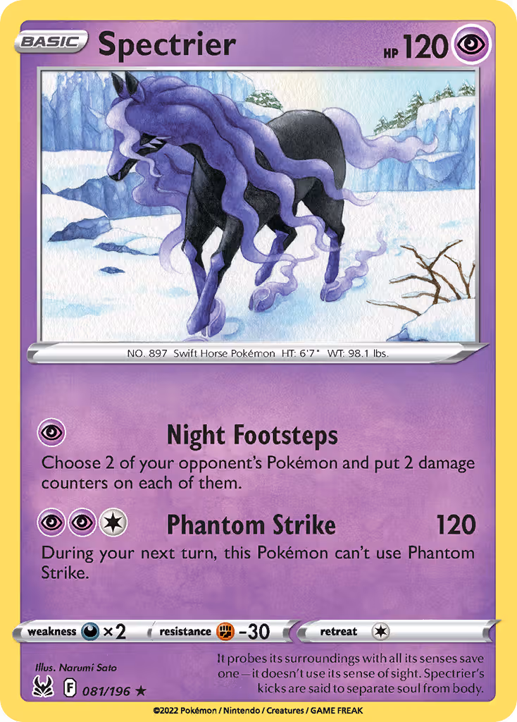 Spectrier 81/196 Pokemon card