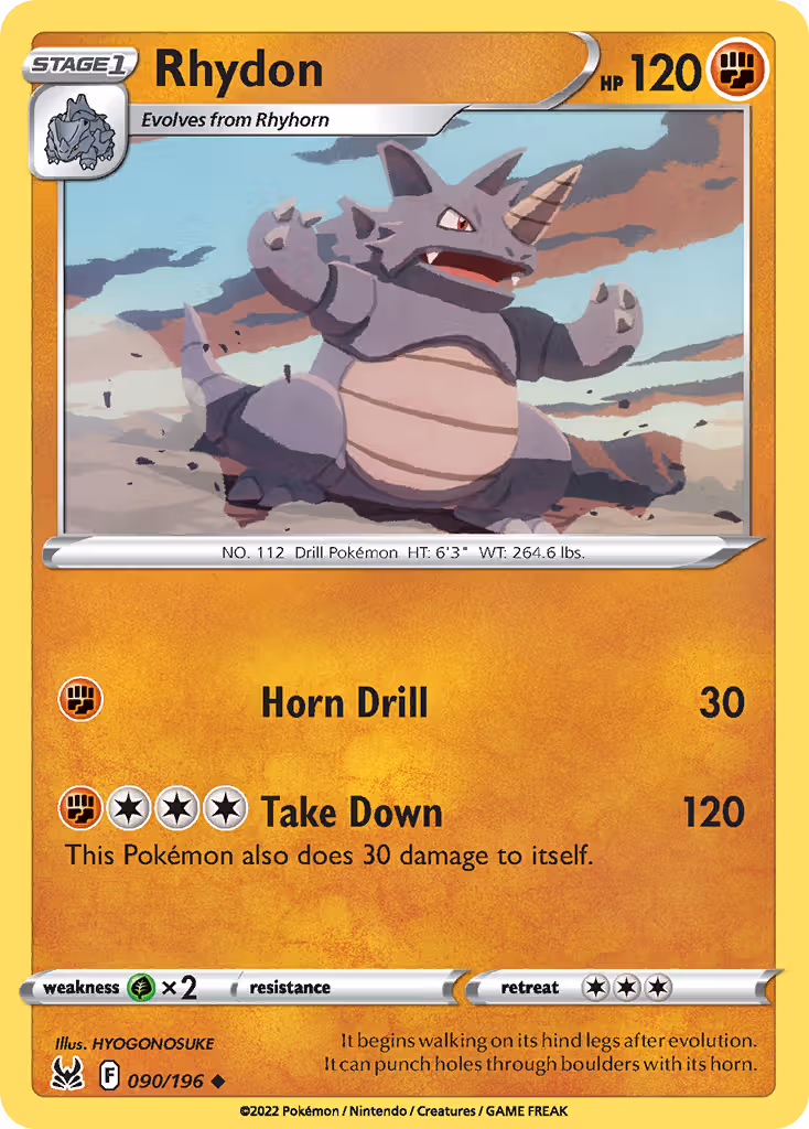 Rhydon 90/196 Pokemon card