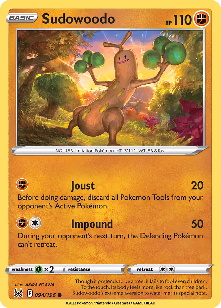 Sudowoodo 94/196 Pokemon card