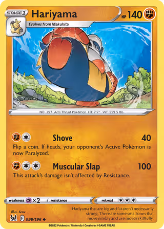 Hariyama 98/196 Pokemon card