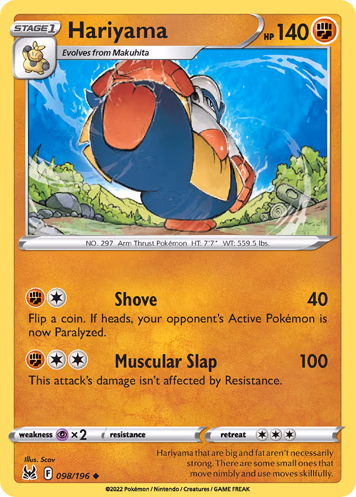 Hariyama 98/196 Pokemon card