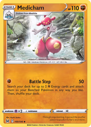 Medicham 100/196 Pokemon card