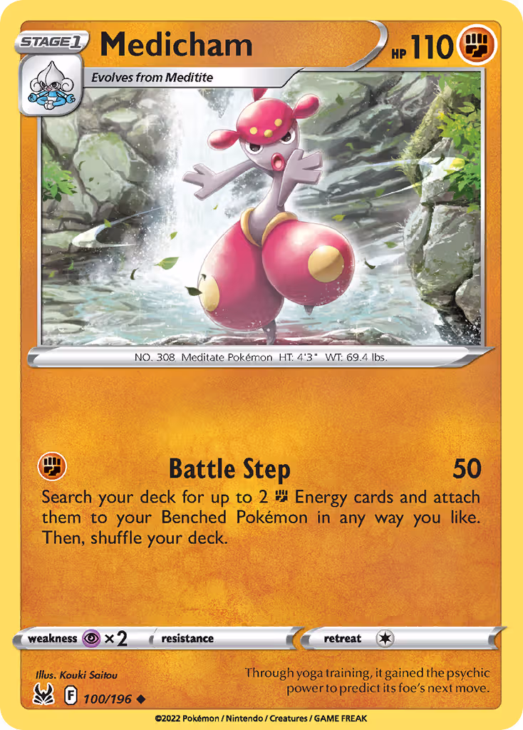 Medicham 100/196 Pokemon card