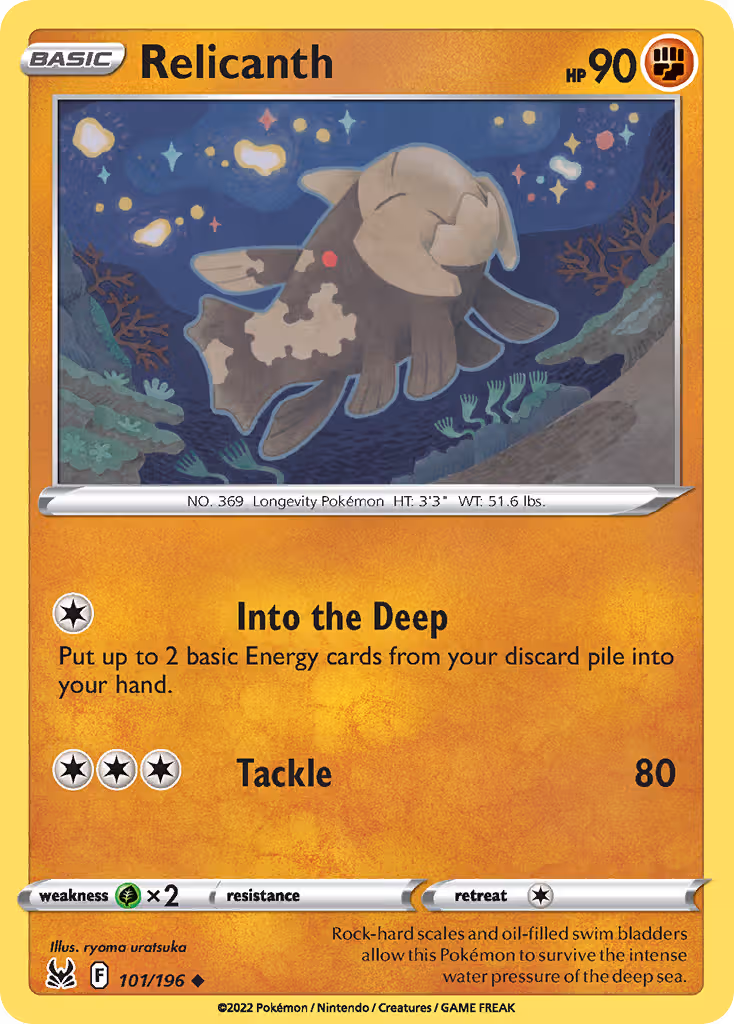 Relicanth 101/196 Pokemon card