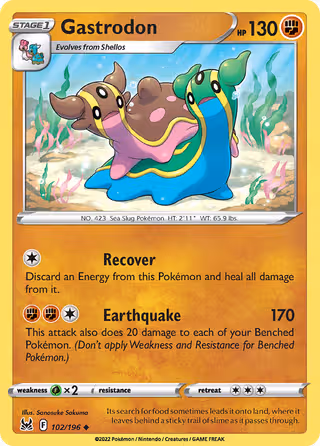 Gastrodon 102/196 Pokemon card