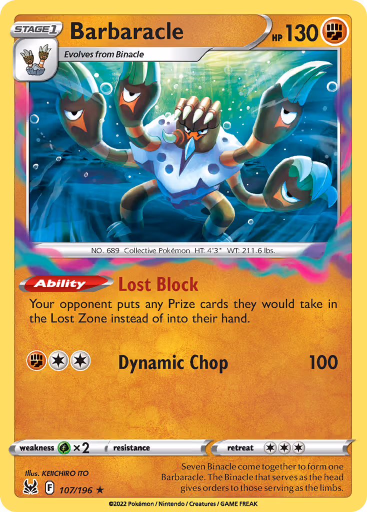 Barbaracle 107/196 Pokemon card
