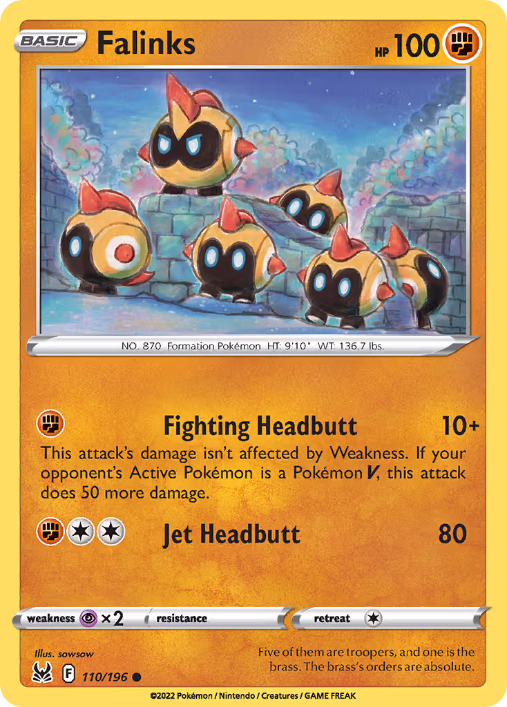 Falinks 110/196 Pokemon card