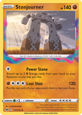 Stonjourner 111/196 Pokemon card