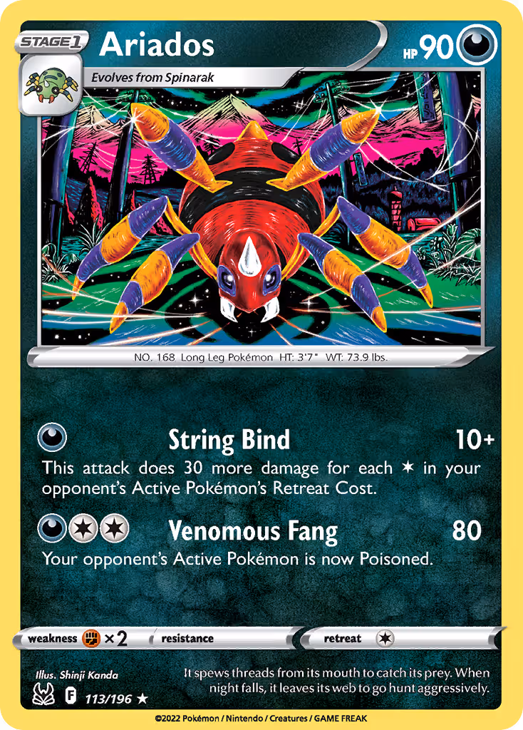 Ariados 113/196 Pokemon card