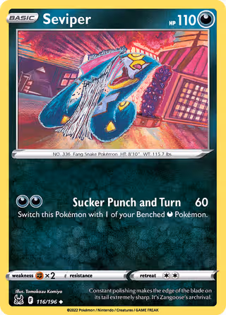 Seviper 116/196 Pokemon card