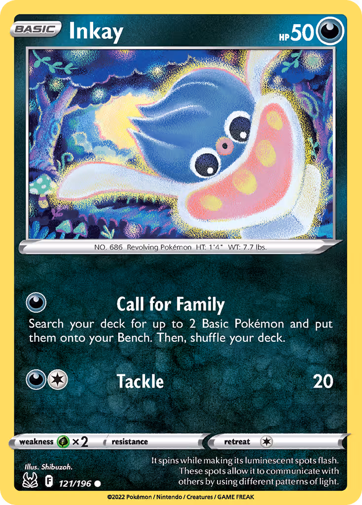 Inkay 121/196 Pokemon card