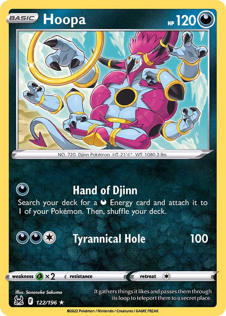 Hoopa 122/196 Pokemon card
