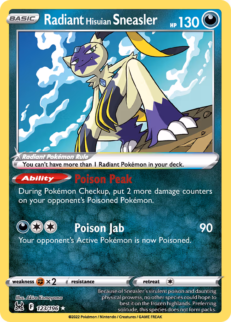 Radiant Hisuian Sneasler 123/196 Pokemon card