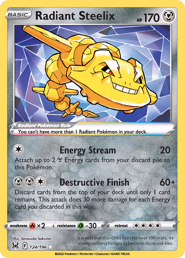 Radiant Steelix 124/196 Pokemon card