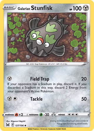 Galarian Stunfisk 127/196 Pokemon card