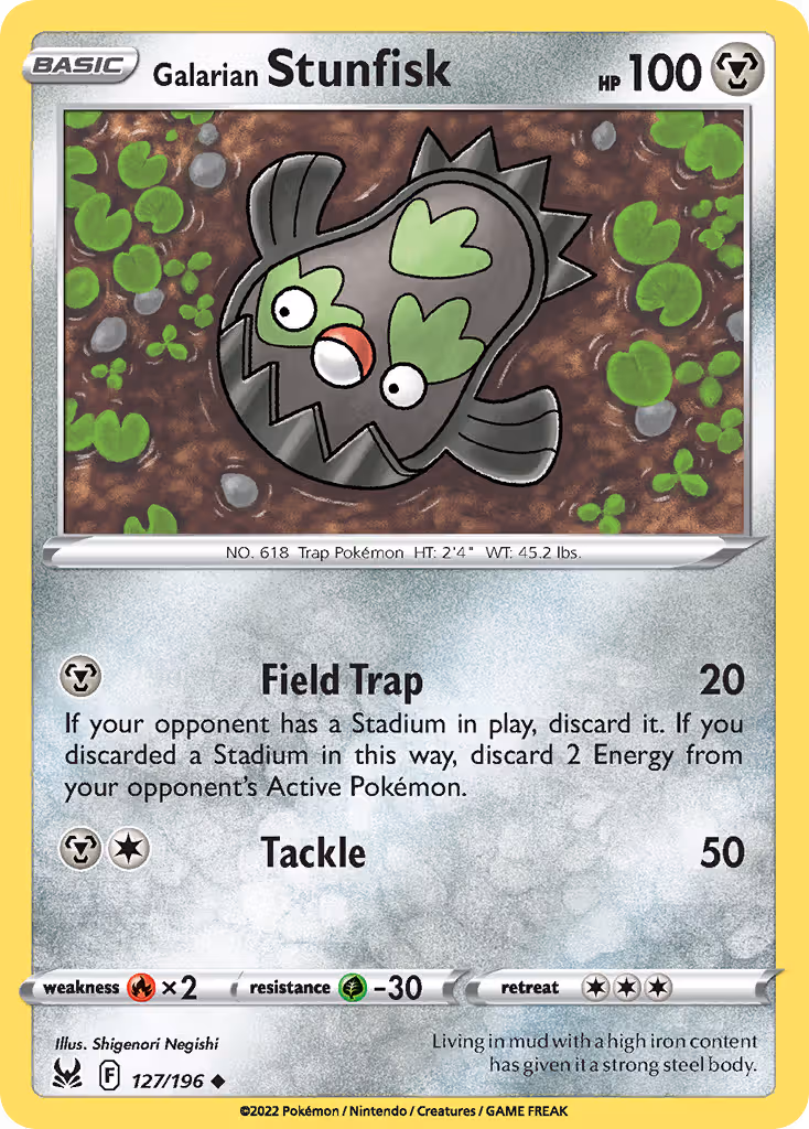 Galarian Stunfisk 127/196 Pokemon card