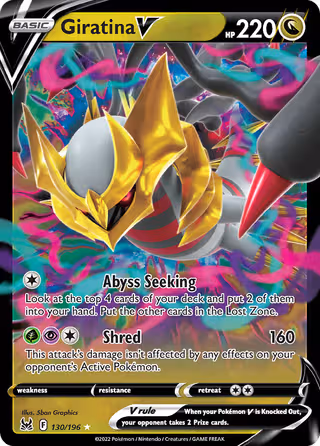 Giratina V 130/196 Pokemon card