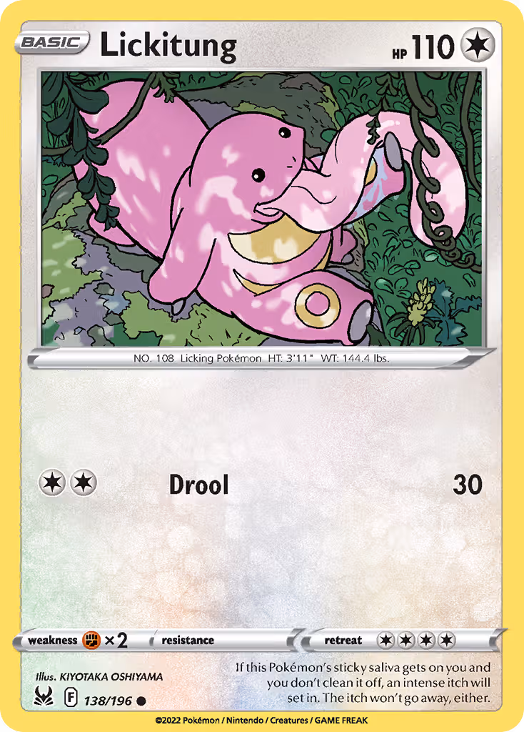 Lickitung 138/196 Pokemon card