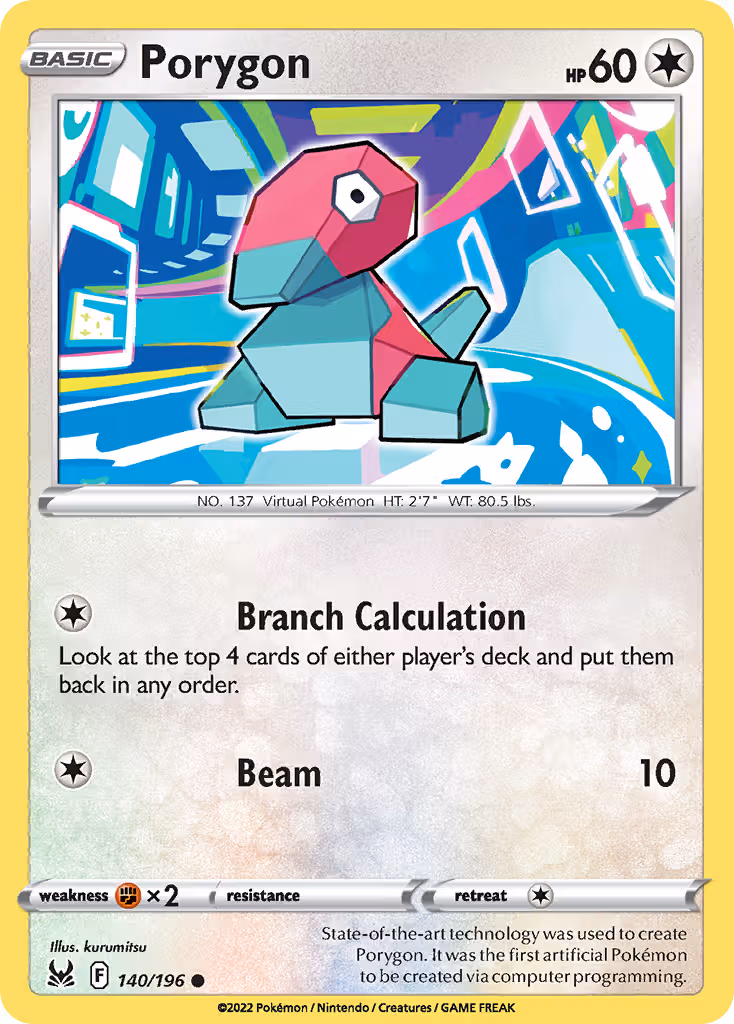 Porygon 140/196 Pokemon card