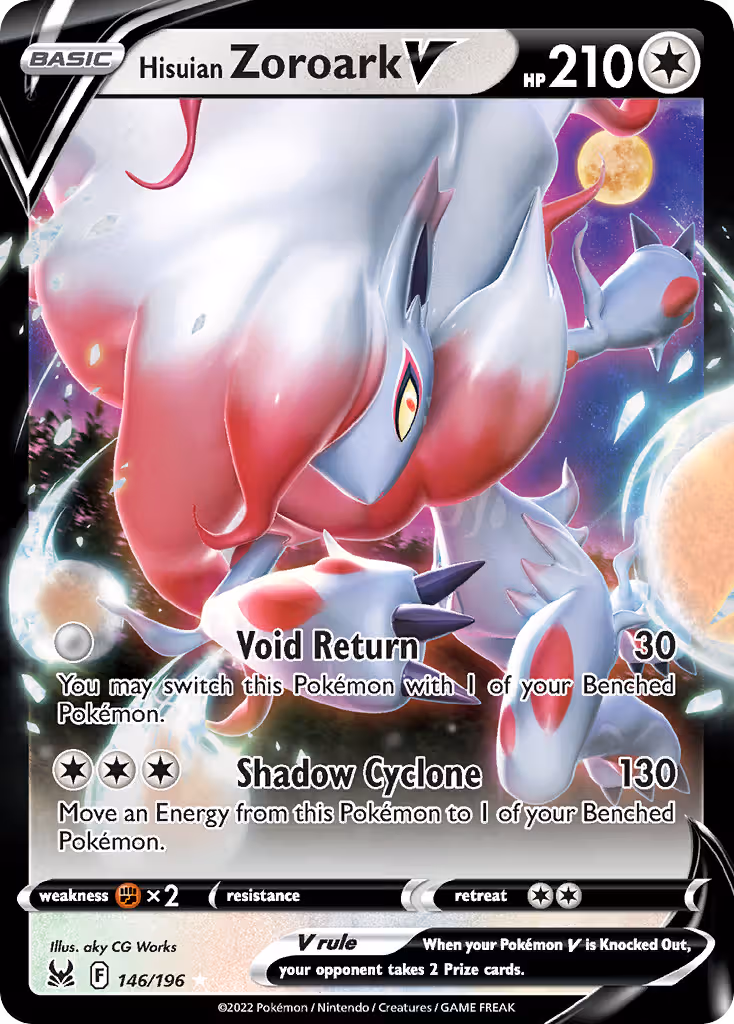 Hisuian Zoroark V 146/196 Pokemon card