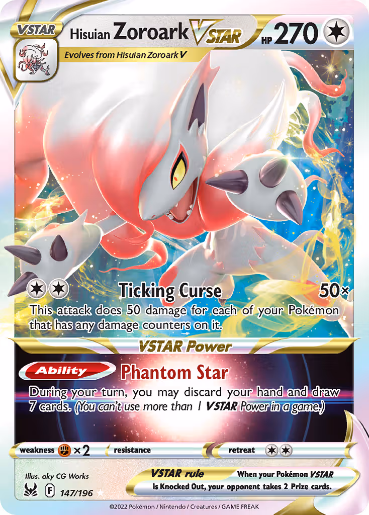 Hisuian Zoroark VSTAR 147/196 Pokemon card