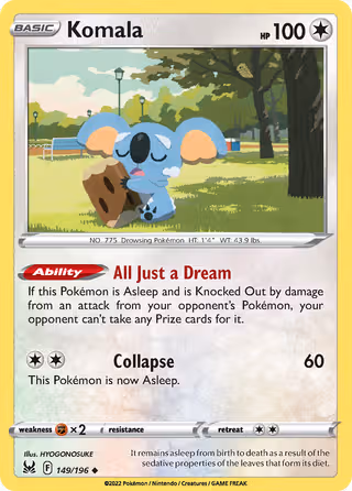Komala 149/196 Pokemon card