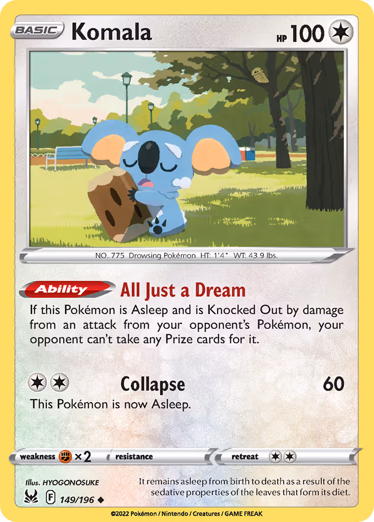 Komala 149/196 Pokemon card